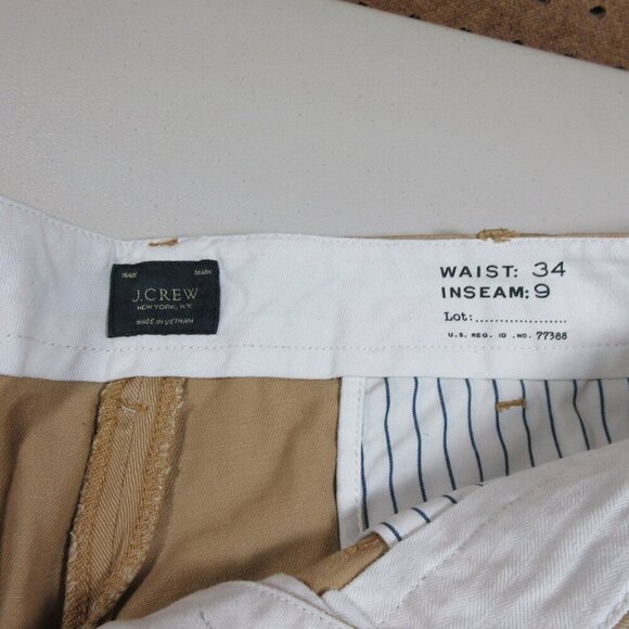 JCrew mens solid khaki raw hem buttonfly chino shorts 34 EUC - Picture 4 of 7